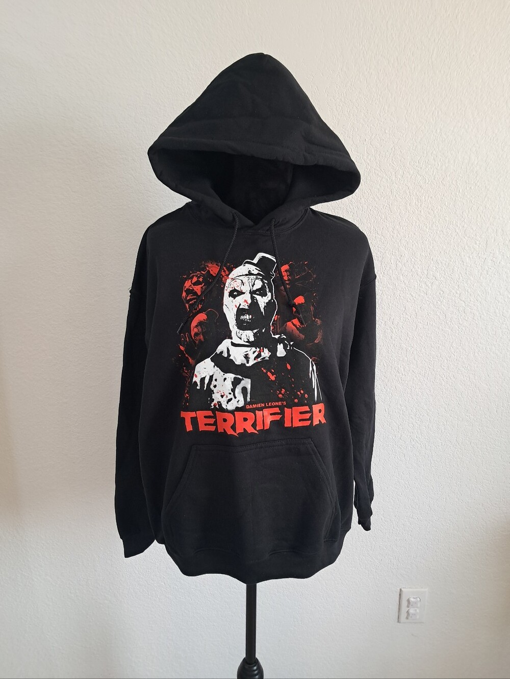 Terrifier 2 Hoodie Sweatshirt Art The Clown Kangaroo Pocket Unisex Md Halloween